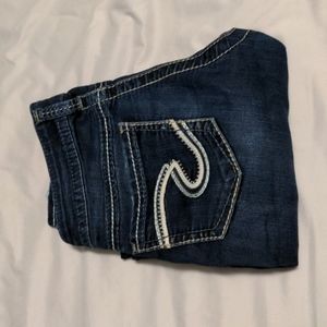 28x32 dark Silver skinny jeans